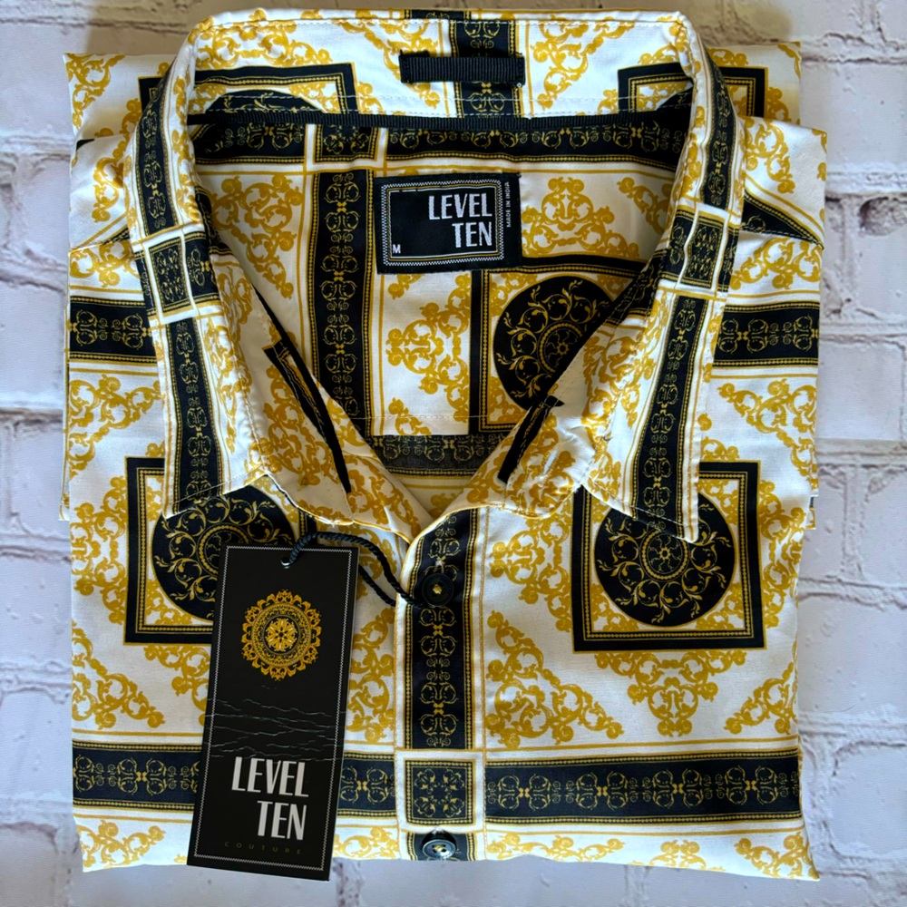 LEVEL TEN Men's Long Sleeve Versace Vibe Button Up Shirt--M - Picture 11 of 16